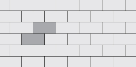 18×36″ (452.4×909.6mm) Running Bond